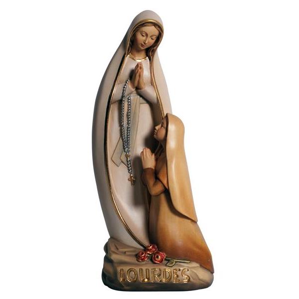 Virgen de Lourdes con Bernadette estilo moderno - coloreado