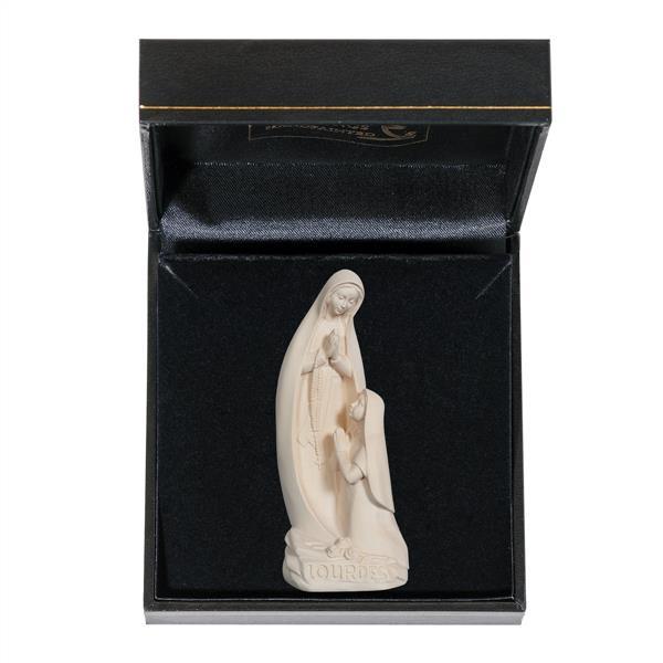 Virgen de Lourdes con Bernadette estilo moderno con estuche - natural
