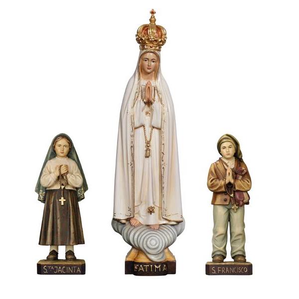 Virgen Fátima Capelinha con corona con 2 pastorcitos - coloreado