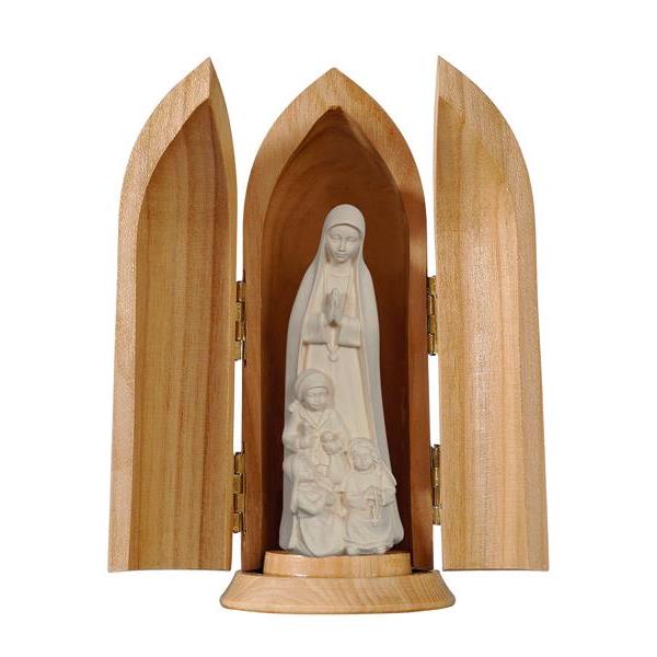 Virgen de  Fátima con 3 pastorcitos en el nicho - natural
