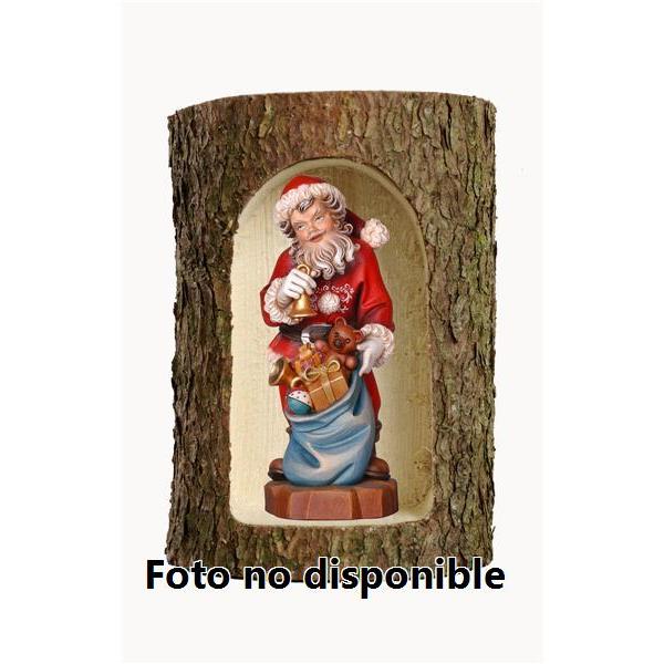 Papá Noel con Campana - Tronco de árbol  - 