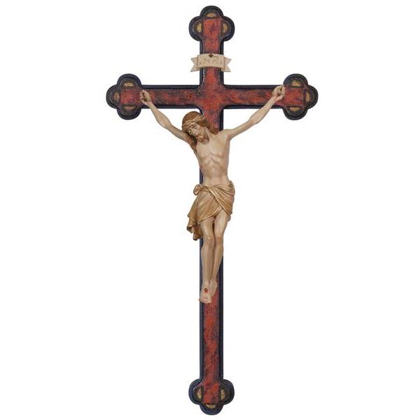 Cristo Siena cruz barroca envejecida - bruñido 3 colores
