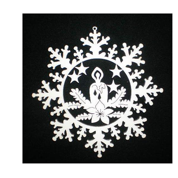 Estrella de nieve con vela - natural
