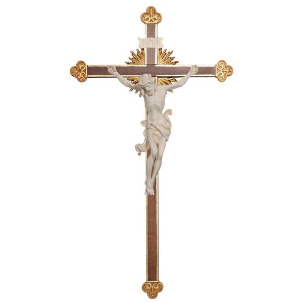 Cristo Leonardo croce barocca con raggi - naturale