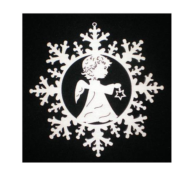 Stella neve con angioletto e stella - naturale